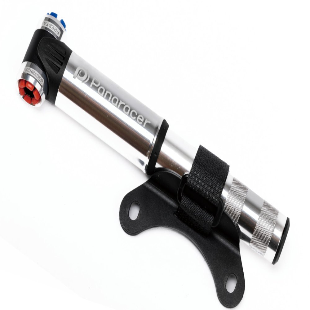 Panaracer BMP-22AEZ-S Air Pump, Portable One-Touch Pump, Compatible with Schrader and Presta Valves, Silver