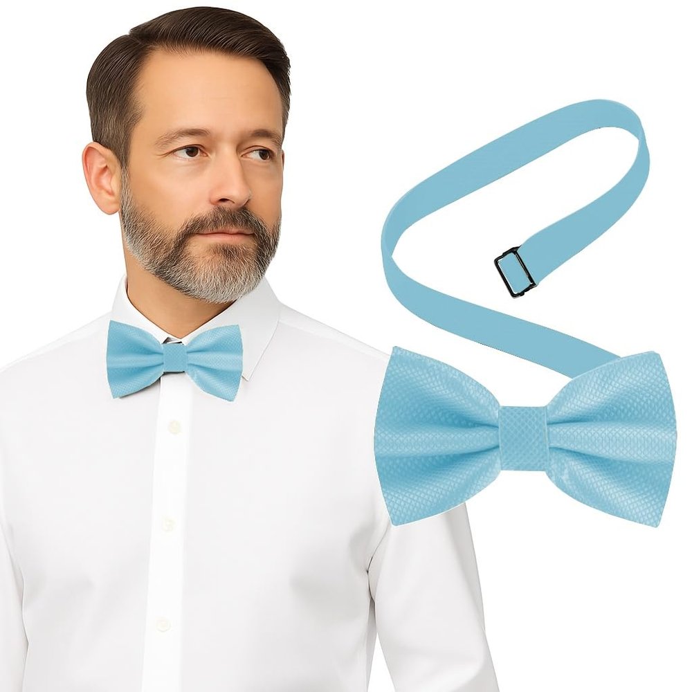 Bow Tie for Men Polyester Solid Pretied Bowties Adjustable Tuxedos Bowtie for Weddings & Grooms Gift  Bow Ties for Women (1, Turquoise)