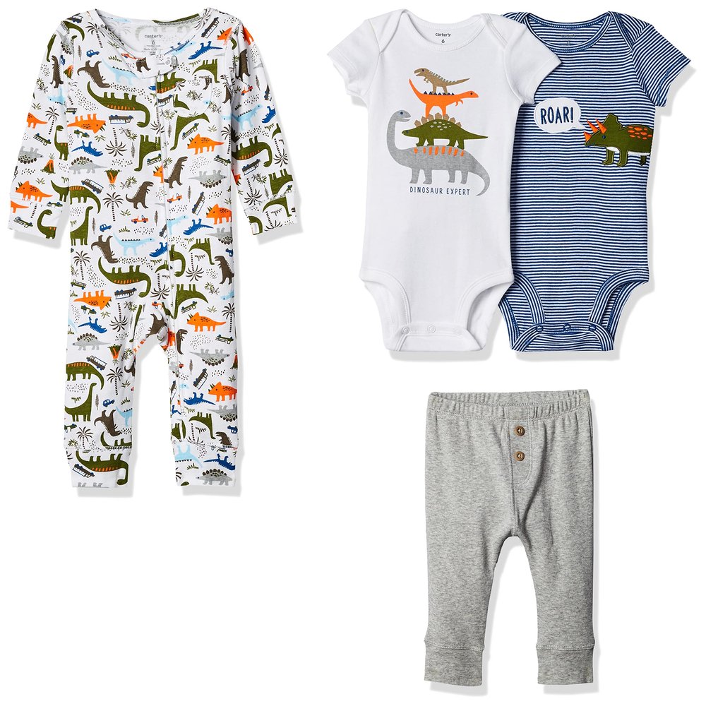 Carter's Baby Boy's 4-Piece Gift Set Pants, Allover Dino, Newborn