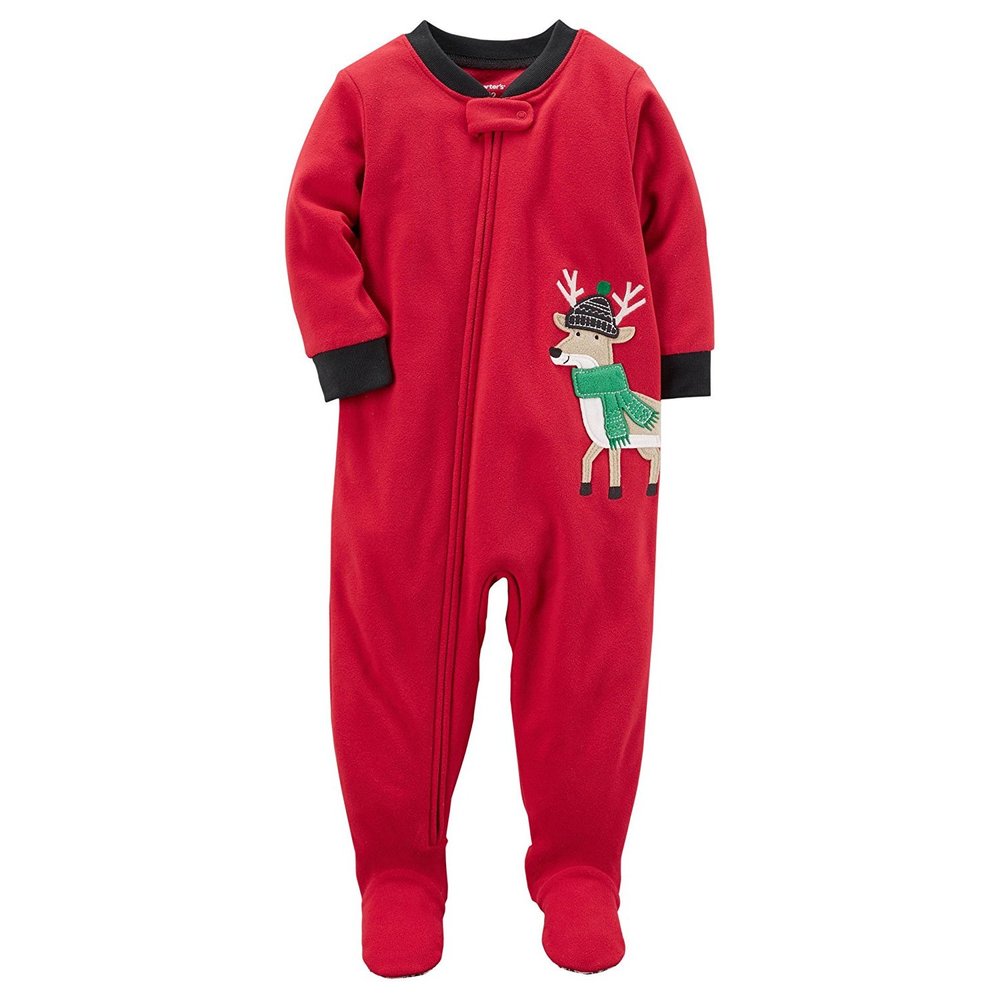 Carter's Boys 1-Piece Reindeer Fleece PJs (12 Months)