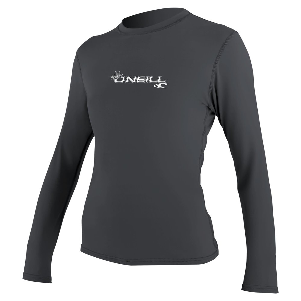 O'Neill Women's Basic Skins Upf 50+ Long Sleeve Sun Shirt, Graphite, X-Large