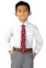 Spring Notion Boy's Printed Microfiber Christmas Theme Pretied Zipper Tie, Small Gingerbread Man on Burgundy view 2