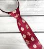 Spring Notion Boy's Printed Microfiber Christmas Theme Pretied Zipper Tie, Small Gingerbread Man on Burgundy view 3