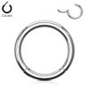 FIFTH CUE Hinged Seamless Septum Nose Ear Cartilage Clicker Ring 316L Surgical Steel (18g 8mm Steel) view 2