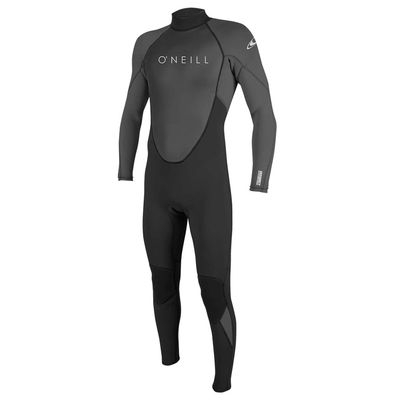 O'Neill Men's Reactor-2 3:2mm Back Zip Full Wetsuit, Lightweight Warmth with Good Flexibility for Surfing, Paddleboarding, Kayaking, Black/Graphite, Large