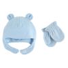 Luvable Friends Unisex Baby Beary Cozy Hat and Mitten Set, Light Blue Toddler, 4 Toddler view 1