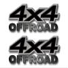 2-4x4 Offroad Brushed Print Effect Black Vinyl 13" Decals for Truck Box Stickers (2 Decal Set - Black) view 1