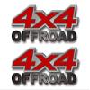 2-4x4 Offroad Brushed Print Effect RED Vinyl 13" Decals for Truck Box Stickers (Red) view 1
