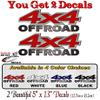 2-4x4 Offroad Brushed Print Effect RED Vinyl 13" Decals for Truck Box Stickers (Red) view 2