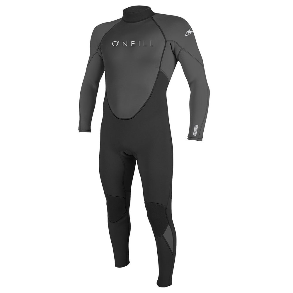 O'Neill Men's Reactor-2 3/2mm Back Zip Full Wetsuit, Black/Graphite, XL