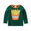 Motteecity Fashion Boys Stripe French Fries Fall Casual T-Shirt Green 3T view 1