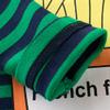 Motteecity Fashion Boys Stripe French Fries Fall Casual T-Shirt Green 3T view 3