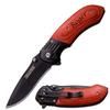 Free Engraving - Tac-Force BROWN PAKKA WOOD Stainless Steel Quality Pocket Knife (TF-938BW) view 1