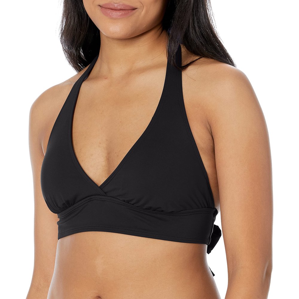 Anne Cole Women's Halter Bikini Swim Top, Black, L