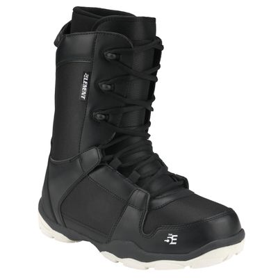 5th Element ST Lace and Dial Snowboard Boots for Men - Black Compatible with Strap Snowboard Bindings- Waterproof Liners -All Mountain Snowboarding Men Size (Black 25, 6.0)