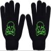 Polar Wear Boys Scary Skeleton Monster Knit Glove Set For Winter (B2264 Skull/Crossbones Green)