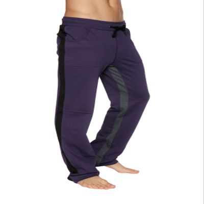4-rth Ultra Flex Yoga Track Pant (Medium, Eggplant w/Black & Charcoal)