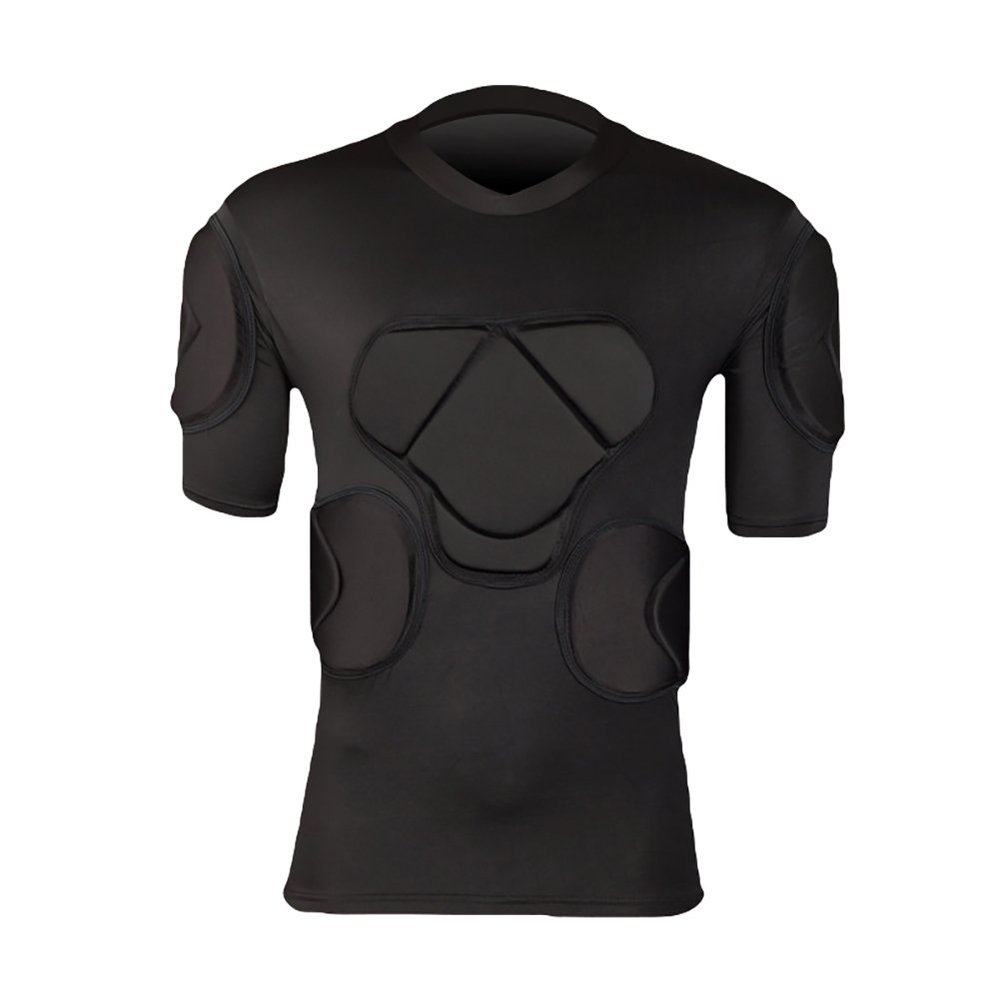 Jellybro Men's Padded Football Protective Gear Set Short Sleeve Training Suit for Soccer Basketball Paintball Rib Protector