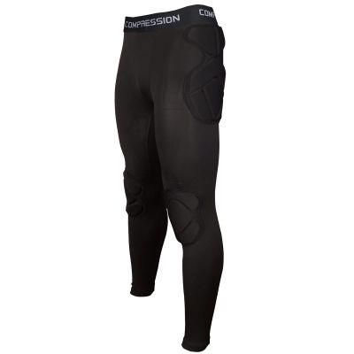 Jellybro Mens Padded Compression Pants Football Girdles Athletic Leggings for Soccer Basketball Paintball Hockey(Black,XL)