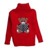 FTSUCQ Girls Cartoon Turtle Neck Knitted Christmas Pullover Sweater,Red 140 view 1