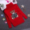 FTSUCQ Girls Cartoon Turtle Neck Knitted Christmas Pullover Sweater,Red 140 view 2