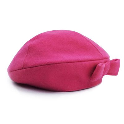 Keepersheep Baby Girls' Lovely Cute Beanie Hat, Baby Girls' Berets Hat with Bowknot (Fushia, 12-18 Months)