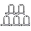 5pcs Screw Pin Anchor D Shackle 304 Stainless Steel European Style Marine Grade Hardware Chain Ring (M6) view 1