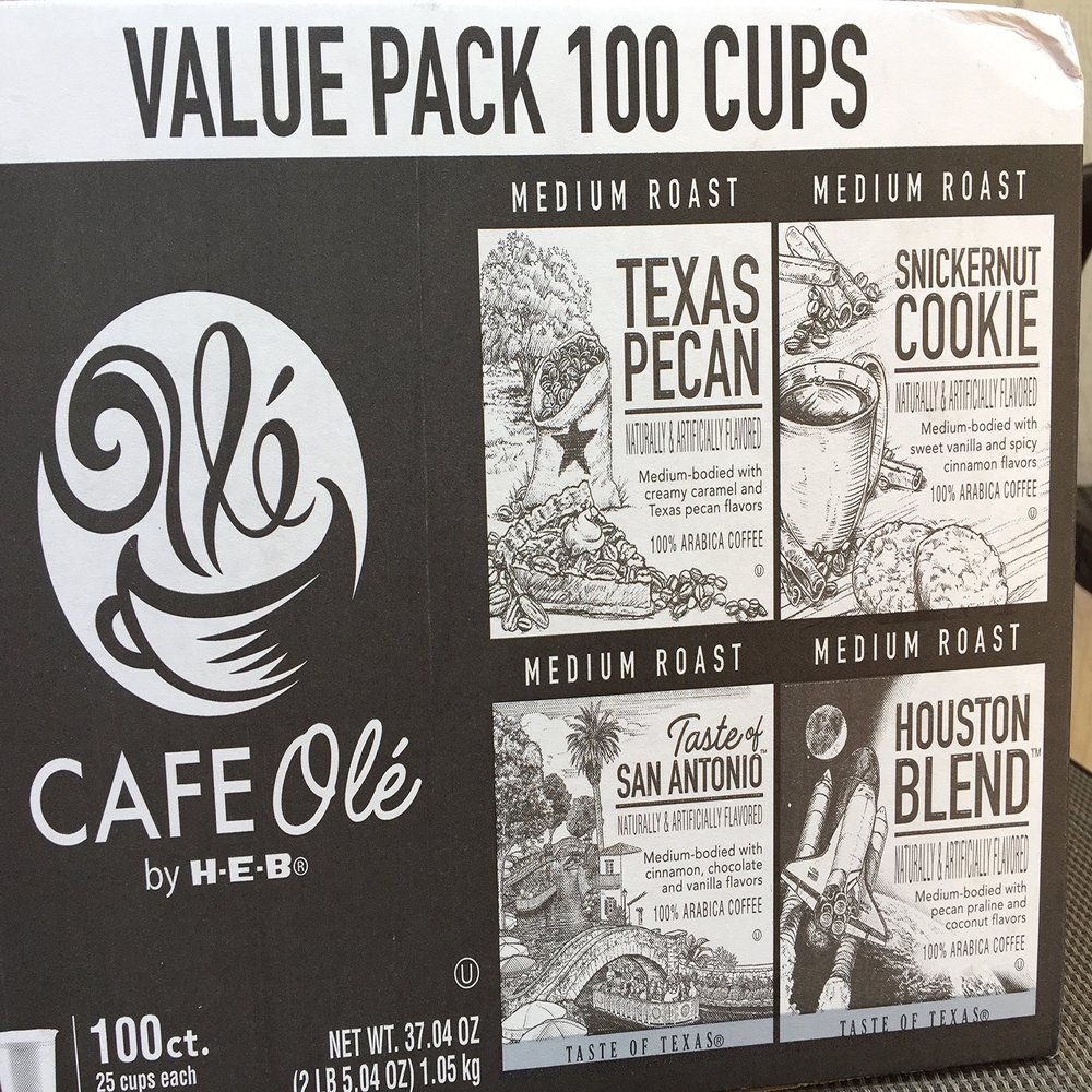 CAFE OL 100 cups- Cafe Ole Value Pack-Texas Pecan, San Antonio, Houston, and Snickernut--100 cups