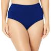 Anne Cole Women's High Waist to Fold Over Shirred Bikini Bottom Swimsuit, Live in Color Navy, X-Small view 1