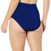 Anne Cole Women's High Waist to Fold Over Shirred Bikini Bottom Swimsuit, Live in Color Navy, X-Small view 2