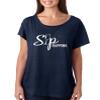 ALLNTRENDS Women's Dolman Shirt Sip Happens Wine Lover Top (XL, Vintage Navy) view 1