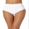 Anne Cole womens High Waist Fold Over Shirred Swimsuit Bikini Bottoms, Live in Color White, X-Large US view 1