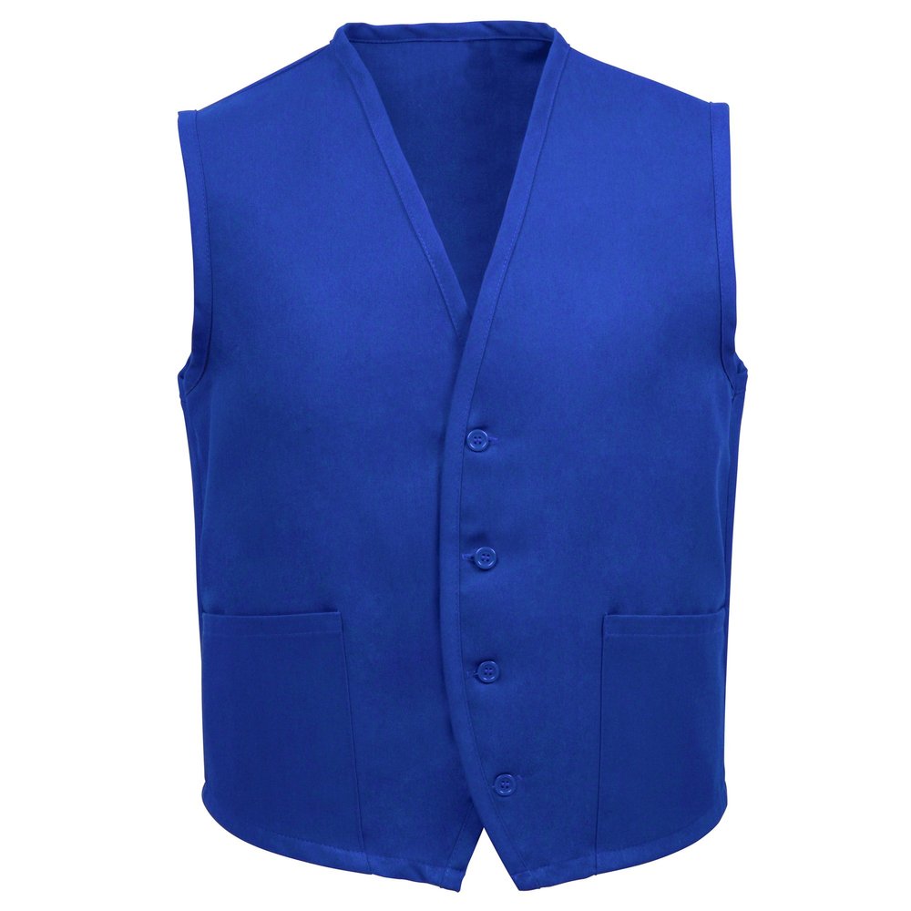 Fame Fabrics 83004 V65 Unisex Vest, 2 Pockets, Royal Blue, 4X