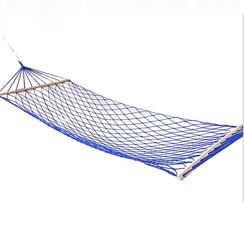 DGF Outdoor Net Nylon Rope Hammock Creative Leisure Camping Hammock200cm*80cm - Fashionla (Color : Blue)