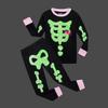 Dolphin&Fish Girls Halloween Pajamas Kids Pjs Skeleton Glow-in-the-dark Toddler Halloween Clothes Size 7 Black view 2