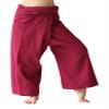 RaanPahMuang Thai Fisherman Pants Men/Women, Loose Yoga, Pirate, Harem Pants, 100% Cotton, Unisex Kimono Pants, X-Large, Bitter Red view 2