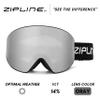 Zipline Podium XT Ski Goggles - No Fog Magnetic Lenses, Double Cylindrical Polycarbonate, Italian Inner Lens, Easy Lens Change - Used by Pros (Black Frame - Mirror Chrome - Gray Lens, Black Frame) view 2