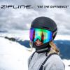 Zipline Podium XT Ski Goggles - No Fog Magnetic Lenses, Double Cylindrical Polycarbonate, Italian Inner Lens, Easy Lens Change - Used by Pros (Black Frame - Mirror Chrome - Gray Lens, Black Frame) view 4
