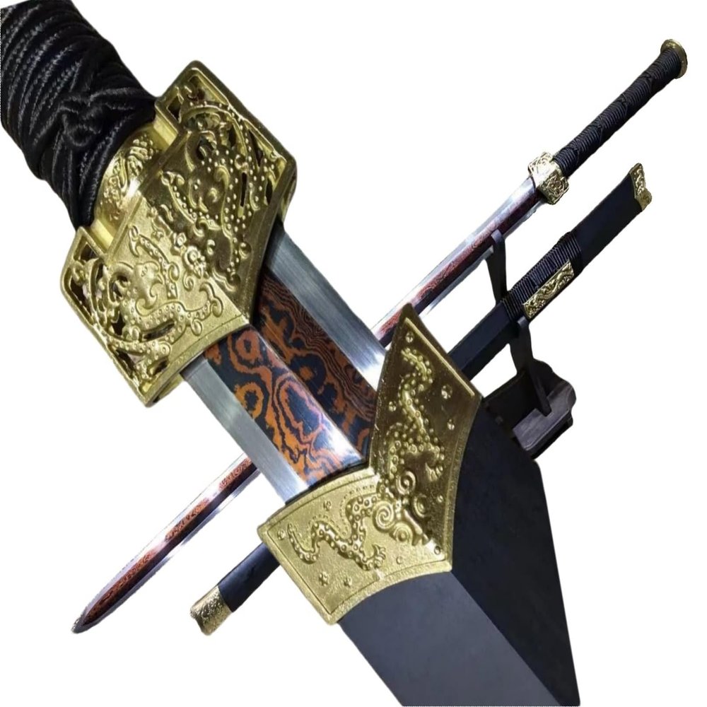 Chinese Sword,Han jian,Handmade Art(Damascus Steel red bade,Brass Fittings) Martial Arts