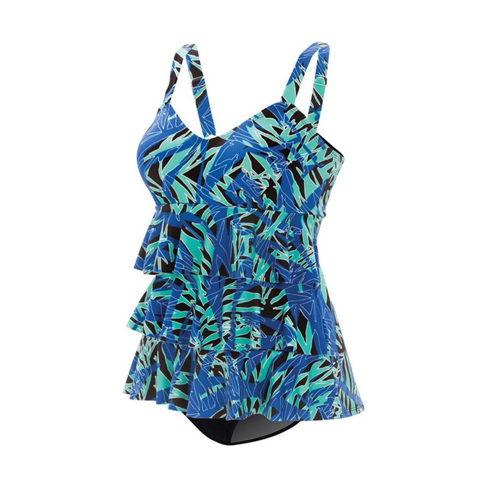 Dolfin Aquashape St Lucia Ruffle Tier One Piece Female Blue 6