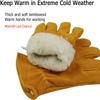 OZERO Work Gloves Winter Insulated Snow Cold Proof Leather Glove Thick Thermal Imitation Lambswool - Extra Grip Flexible Warm for Working in Cold Weather for Men and Women (Gold,Large), Limited Supply view 2