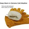 OZERO Work Gloves Winter Insulated Snow Cold Proof Leather Glove Thick Thermal Imitation Lambswool - Extra Grip Flexible Warm for Working in Cold Weather for Men and Women (Gold,X-Large) view 2