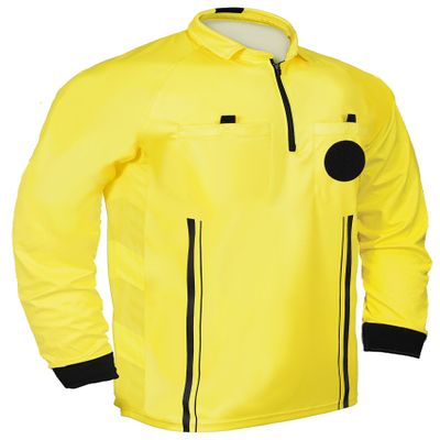 New! 2018 Soccer Referee Jersey Full Sleeve (2018 Yellow, Adult Medium)