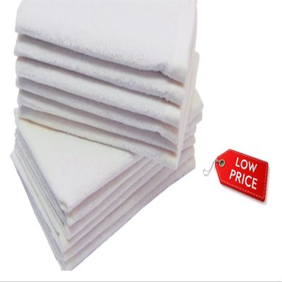 Georgiabags Great Value ! White Color Hand Towels, 100% Cotton, (11" X 18"), Ideal for Home,Outdoor,Sport and Travel Use, Economic Pack, (50, White)