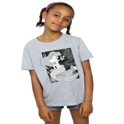 Disney Girls Princesses The Little Mermaid T-Shirt 5-6 Years Sport Grey