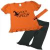 PandoraTees Toddler Girls Halloween Outfit - Daddy is Under My Spell, Orange, 2y view 1