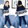 FTSUCQ Girls Activewear Sportsuit Lace Pullover Shirt and Pants Set,Blue 140 view 2