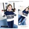 FTSUCQ Girls Activewear Sportsuit Lace Pullover Shirt and Pants Set,Blue 140 view 4