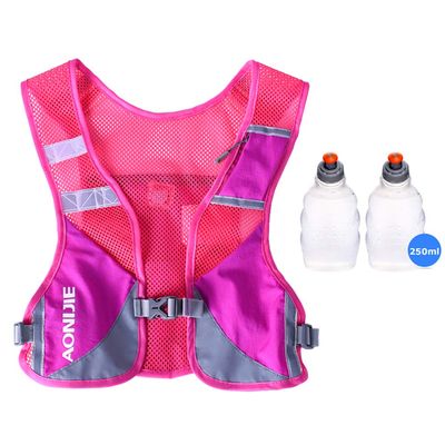 AONIJIE Running Vest Pack Water Hydration Backpack Outdoor Sport Bag Cycling Camping Climbing Rucksack (Rose, Vest +2pcs 250ml Bottles)