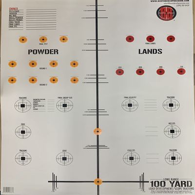 100 Yard Long Range Load Development/Scope Tracking Target (7 Pack)